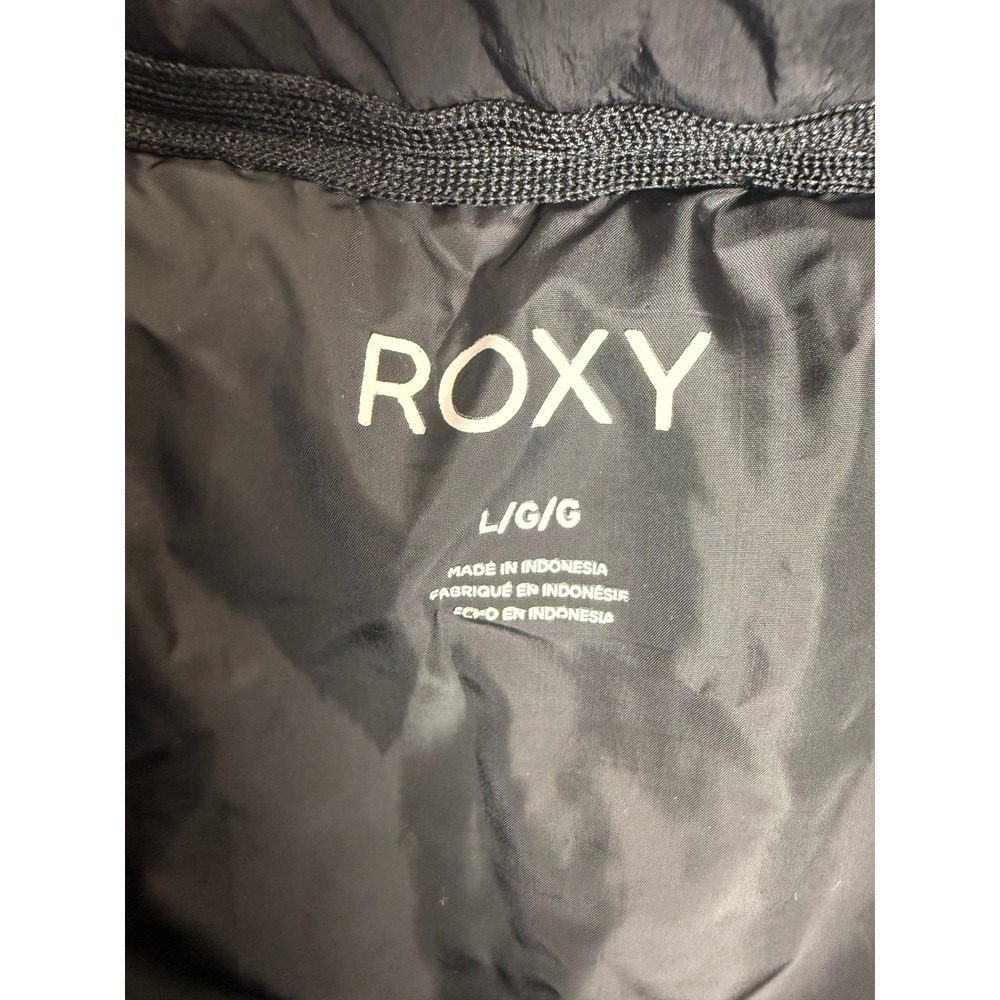 Roxy L Quilted Puffer Jacket Black Full Zip Lightweight Coat - Picture 3 of 8